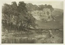 Wolfscote Bridge and Franklyn Rock, Beresford Dale, 1880s. Creator: Peter Henry Emerson