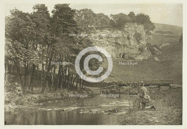 Wolfscote Bridge and Franklyn Rock, Beresford Dale, 1880s. Creator: Peter Henry Emerson.
