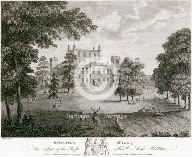 Wollaton Hall, Nottingham, Nottinghamshire, 1791. Creator: W & J Walker.
