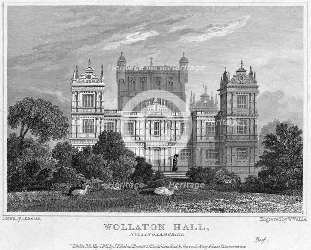 Wollaton Hall, Nottingham, Nottinghamshire, 1821. Creator: W Wallis.