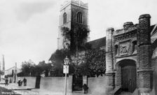 Wolsey's Gate & St Peter's Church, Ipswich, England. Creator: Unknown