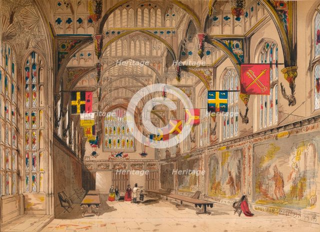 'Wolsey's Hall, Hampton Court', 1845. Artist: Unknown.