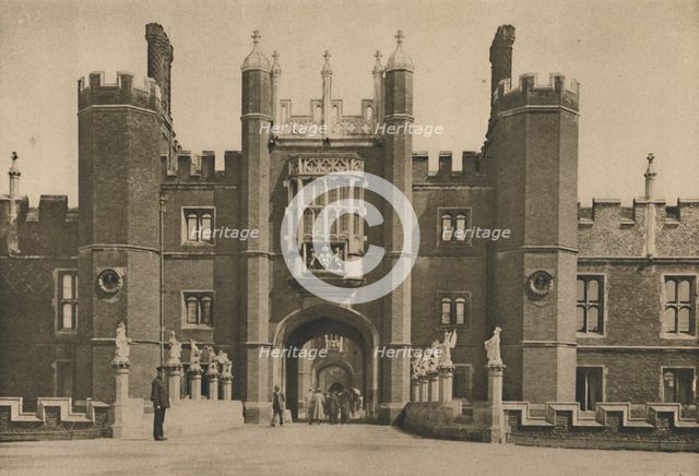 'Wolsey's West Facade of Hampton Court Palace and the Disinterred Bridge', c1935. Creator: Donald McLeish.