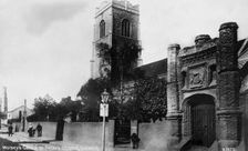 Wolsey's Gate & St Peter's Church, Ipswich, England. Creator: Unknown