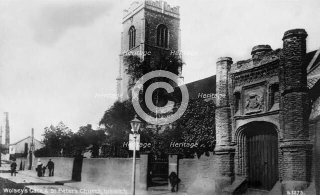 Wolsey's Gate & St Peter's Church, Ipswich, England. Creator: Unknown.