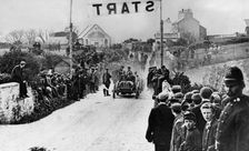 Wolseley at the start of the Gordon Bennett eliminating trials, Isle of Man, 1905. Creator: Unknown