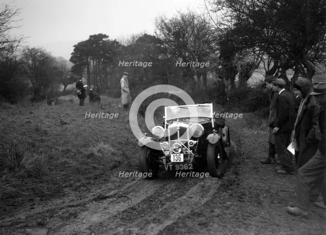 Wolseley Hornet of AK Hunt at the Sunbac Colmore Trial, near Winchcombe, Gloucestershire, 1934. Artist: Bill Brunell.