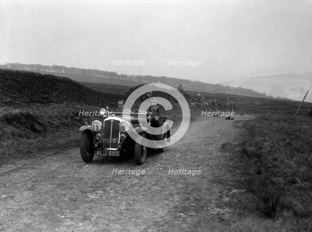 Wolseley Hornet of S Whitelock competing in the Sunbac Inter-Club Team Trial, 1935. Artist: Bill Brunell.