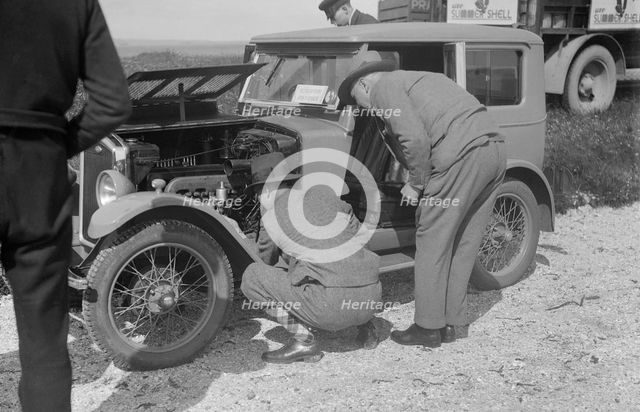 Wolseley Hornet at the B&HMC Brighton Motor Rally, 1930. Artist: Bill Brunell.