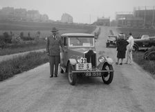 Wolseley Hornet saloon of DEM Douglas-Morris at the B&HMC Brighton Motor Rally, 1930. Artist: Bill Brunell