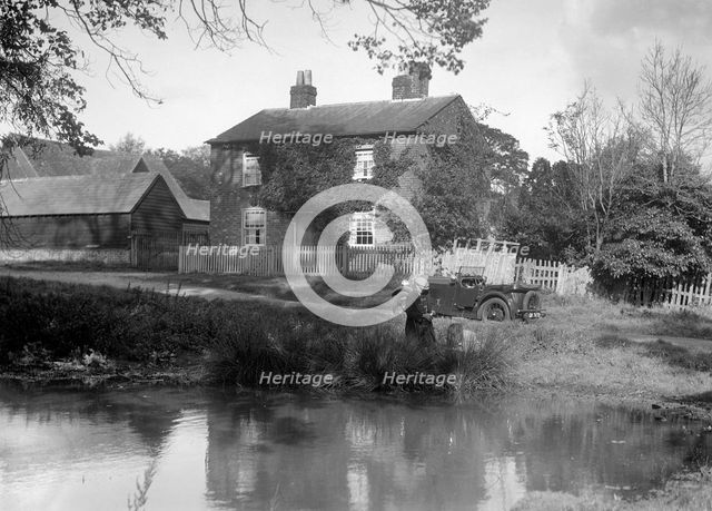 Wolseley Hornet taking part in the Bugatti Owners Club car treasure hunt, 25 October 1931. Artist: Bill Brunell.