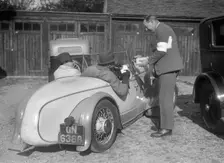 Wolseley Hornet with Swallow body at the Bugatti Owners Club car treasure hunt, 25 October 1931. Artist: Bill Brunell