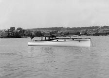 Wolseley motor launch at anchor, 1914. Creator: Kirk & Sons of Cowes