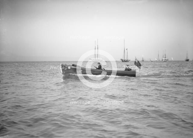 Wolseley motor launch under way, 1911. Creator: Kirk & Sons of Cowes.