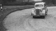 Wolseley saloon of BW Fursdon competing in the RAC Rally, 1939. Artist: Bill Brunell