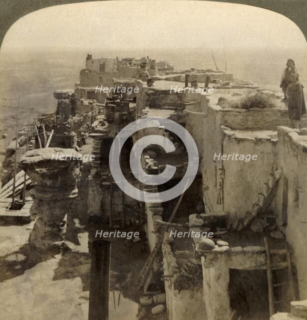 'Wolpi...a chief "pueblo" of the mysterious Moki race (Cliff Dwellers), Arizona, U.S.A.', 1901. Creator: Underwood & Underwood.