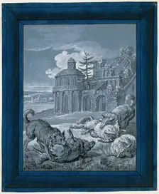 Wolves Attacking Sheep ("Rein de Trop II"), 1732. Creator: Jean-Baptiste Oudry