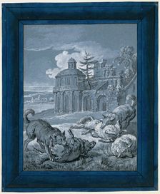 Wolves Attacking Sheep ("Rein de Trop II"), 1732. Creator: Jean-Baptiste Oudry
