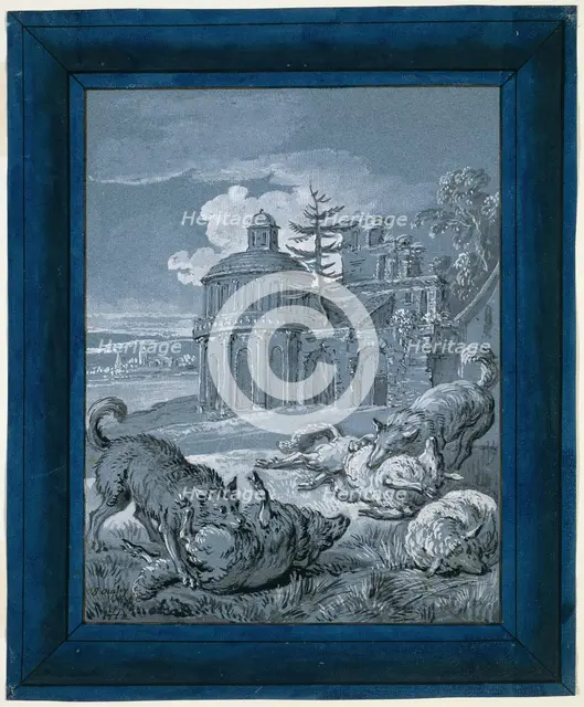 Wolves Attacking Sheep ("Rein de Trop II"), 1732. Creator: Jean-Baptiste Oudry.