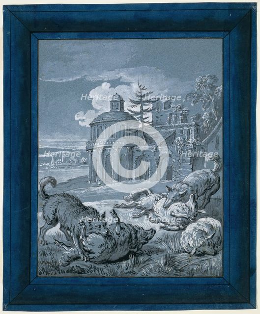 Wolves Attacking Sheep ("Rein de Trop II"), 1732. Creator: Jean-Baptiste Oudry.