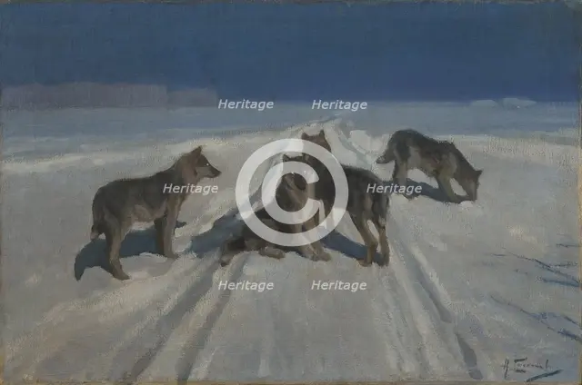 Wolves. Artist: Stepanov, Alexei Stepanovich (1858-1923)