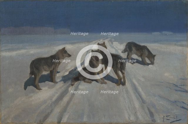 Wolves. Artist: Stepanov, Alexei Stepanovich (1858-1923)