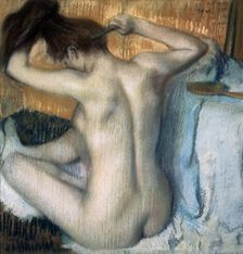 Woman Combing Her Hair 1886. Artist: Edgar Degas