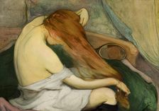 Woman Combing Her Hair, 1897. Creator: Wladyslaw Slewinski