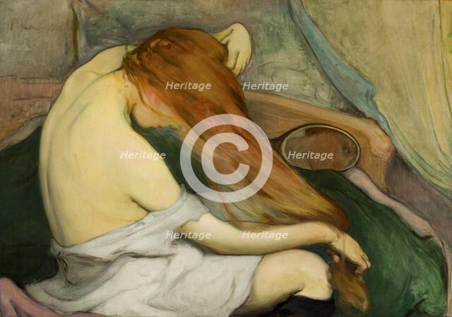 Woman Combing Her Hair, 1897. Creator: Wladyslaw Slewinski.