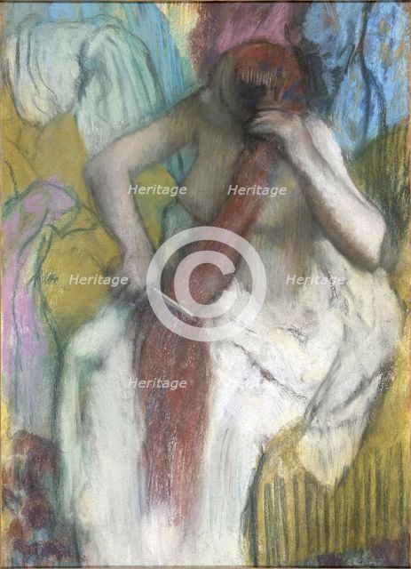 Woman Combing Her Hair. Artist: Degas, Edgar (1834-1917)