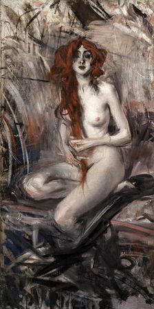 Woman Combing Her Hair, c. 1912. Creator: Boldini, Giovanni (1842-1931)