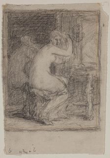 Woman Combing Her Hair, c1870-1896. Creator: Wyatt Eaton