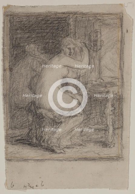 Woman Combing Her Hair, c1870-1896. Creator: Wyatt Eaton.