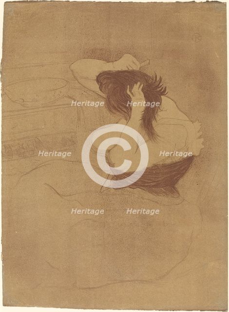 Woman Combing Her Hair (Femme qui se peigne), 1896. Creator: Henri de Toulouse-Lautrec.