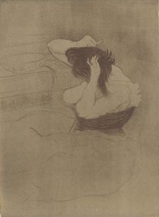 Woman Combing Her Hair (Femme qui se peigne, La coiffure), 1896. Creator: Toulouse-Lautrec, Henri, de (1864-1901)