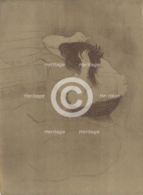 Woman Combing Her Hair (Femme qui se peigne, La coiffure), 1896. Creator: Toulouse-Lautrec, Henri, de (1864-1901).