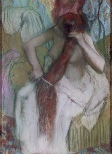 Woman combing Painted between 1887 and 1890 by Edgar Degas