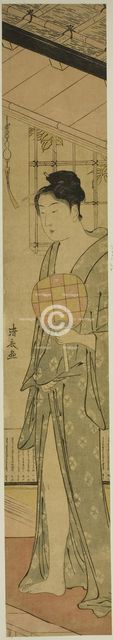 Woman Cooling off After a Bath, c. 1784. Creator: Torii Kiyonaga.