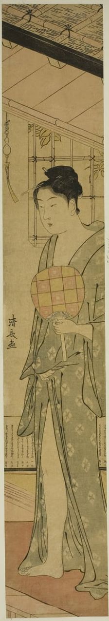 Woman Cooling off After a Bath, c. 1784. Creator: Torii Kiyonaga