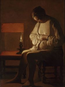 Woman Catching Fleas, ca 1638