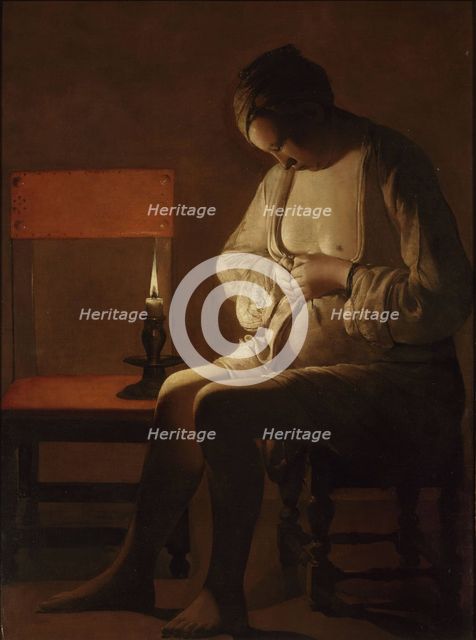 Woman Catching Fleas, ca 1638.