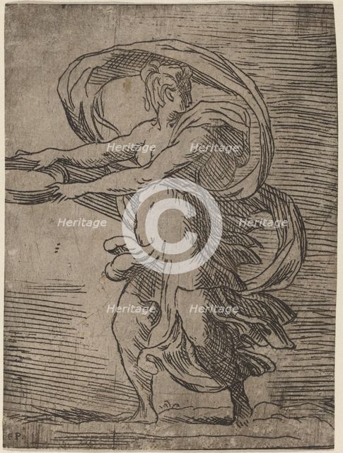 Woman Carrying a Tray, 1527/1530. Creator: Master FP.