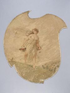 Woman carrying a basket of berries and a basket of mushrooms, c1900. Creator: Unknown