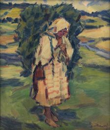 Woman Carrying a Sack, 1936-1938. Creator: Gustav Mally
