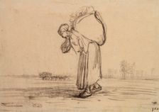 Woman carrying a Sack on her Back, c1851-1855. Artist: Jean Francois Millet
