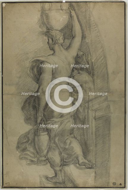 Woman Carrying Water Jar, 17th century. Creator: After Raffaello Sanzio, called Raphael  Italian, 1483-1553.