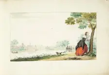 Woman carving words on a tree, 1661. Creator: Gesina ter Borch