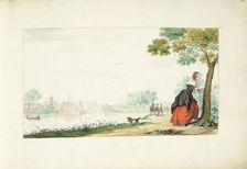 Woman carving words on a tree, 1661. Creator: Gesina ter Borch