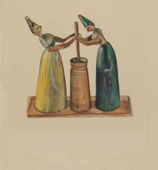 Woman Churning, c. 1936. Creator: Mina Lowry
