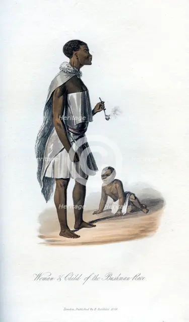 'Woman & Child of the Bushman Race', 1848. Artist: Unknown